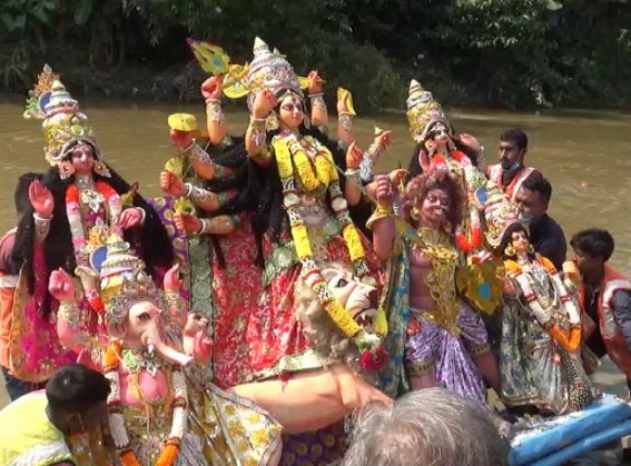 Immersion begins at Dasami-Ghat : Vijaya Dashami marks ending of Durga Puja 2020